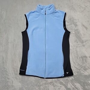 Columbia Jacket Womens Medium Blue Titanium Full Zip Fleece Vest Gorpcore Hiking